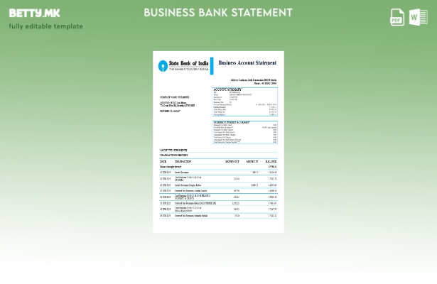 модерен стил Индиската државна банка на Индија за деловна банка изјава за компан